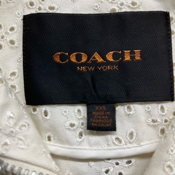 Coach Eyelet Raglan off white Bomber Jacket - size XXS preloved - Picture 7 of 14